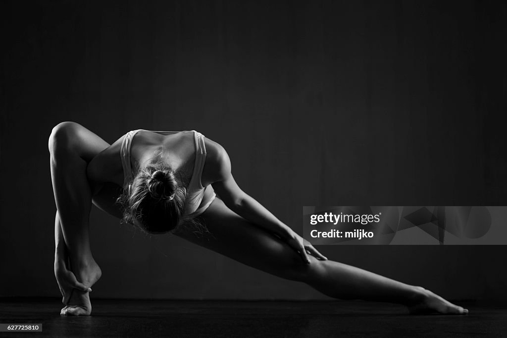 Beautiful ballerina exercises