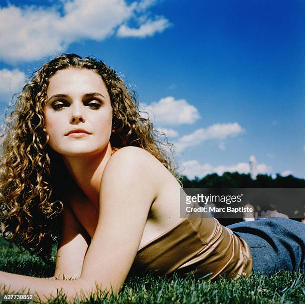 Keri Russell Lying on Grass