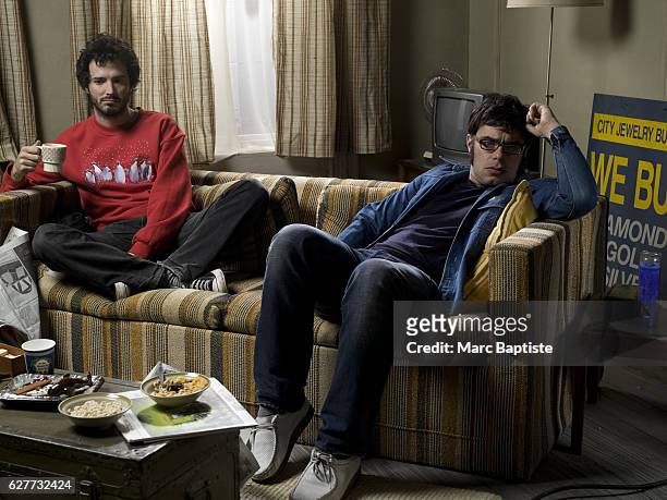 Comics Bret McKenzie and Jemaine Clement of Flight of the Conchords