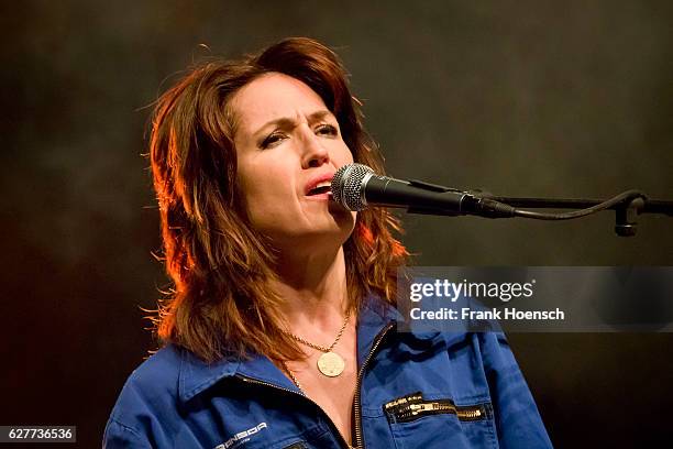 Singer Joan Wasser of the American band Joan as Police Woman performs live during a concert at the Heimathafen Neukoelln on December 4, 2016 in...