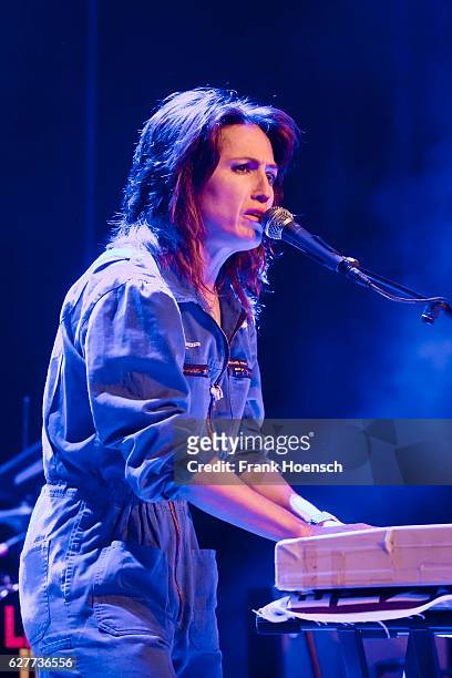 Singer Joan Wasser of the American band Joan as Police Woman performs live during a concert at the Heimathafen Neukoelln on December 4, 2016 in...
