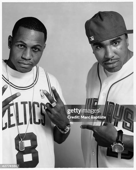 Noreaga points at fellow rapper AZ . News Photo - Getty Images