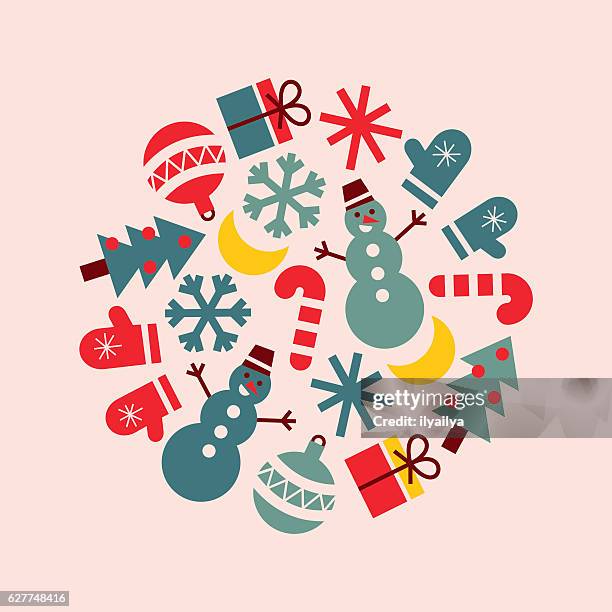 christmas vector illustration - soviet union stock illustrations