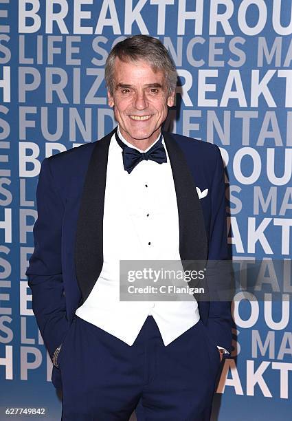 Actor Jeremy Irons attends the 2017 Breakthrough Prize at NASA Ames Research Center on December 4, 2016 in Mountain View, California.