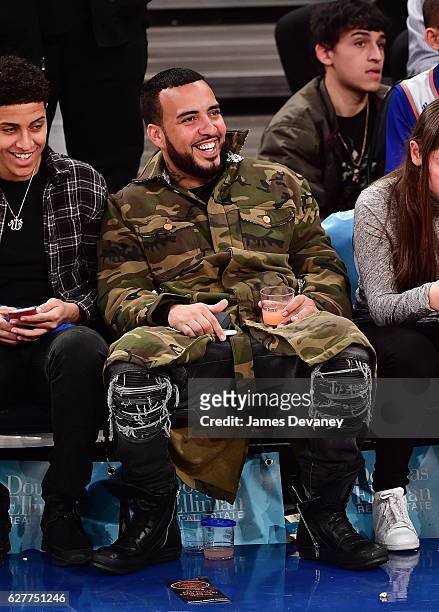 French Montana attends Sacramento Kings vs New York Knicks game at Madison Square Garden on December 4, 2016 in New York City.