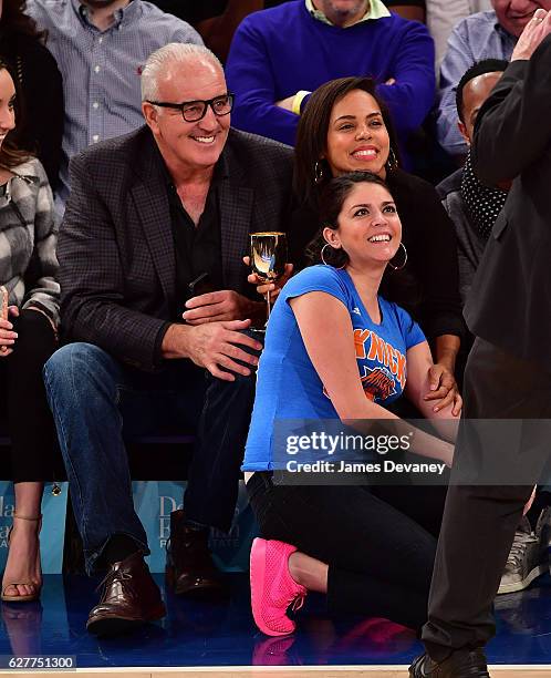 Gerry Cooney, Cecily Strong and Amirah Vann attend Sacramento Kings vs New York Knicks game at Madison Square Garden on December 4, 2016 in New York...