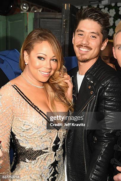 Recording Artist Mariah Carey and choreographer Bryan Tanaka attend MARIAH'S WORLD Viewing Party at Catch on December 4, 2016 in New York City.