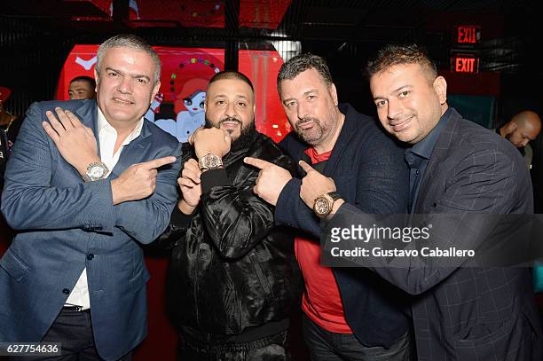 Ricardo Guadalupe, DJ Khaled, Rick De La Croix, and Kamal Hotchandani attend DJ Khaled's birthday dinner hosted by Hublot at Komodo on December 4,...