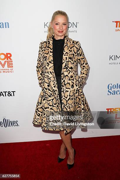 Actress Katherine LaNasa arrives at the TrevorLIVE Los Angeles 2016 Fundraiser at The Beverly Hilton Hotel on December 4, 2016 in Beverly Hills,...