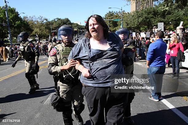 white lives matter rally, austin, tx, nov. 19, 2016 - houston protest stock pictures, royalty-free photos & images