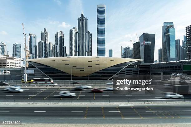 metro station in dubai - dubai road stock pictures, royalty-free photos & images