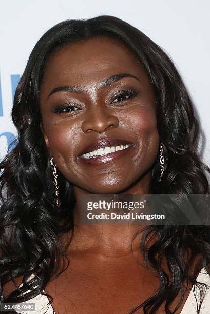 Yetide Badaki arrives at the TrevorLIVE Los Angeles 2016 Fundraiser at The Beverly Hilton Hotel on December 4, 2016 in Beverly Hills, California.