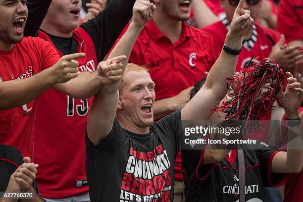 Cincinnati Bearcats fans during the NCAA football game between the Purdue Boilermakers and Cincinnati Bearcats at Ross-Ade Stadium in West Lafayette,...