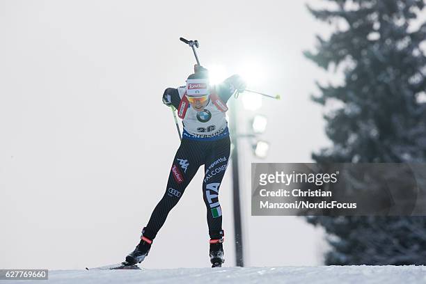 Dorothea Wierer of Italy competes during the 7.5 km women's sprint on December 3, 2016 in Ostersund, Sweden.