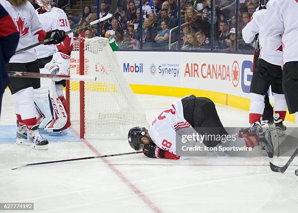 Claude Giroux of Team Canada during the World Cup of Hockey friendly between Team USA and Team Canada held at Nationwide Arena.