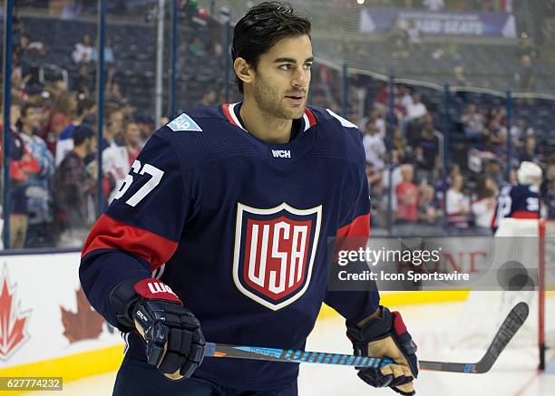 Max Pacioretty of Team USA before the World Cup of Hockey friendly between Team USA and Team Canada held at Nationwide Arena.