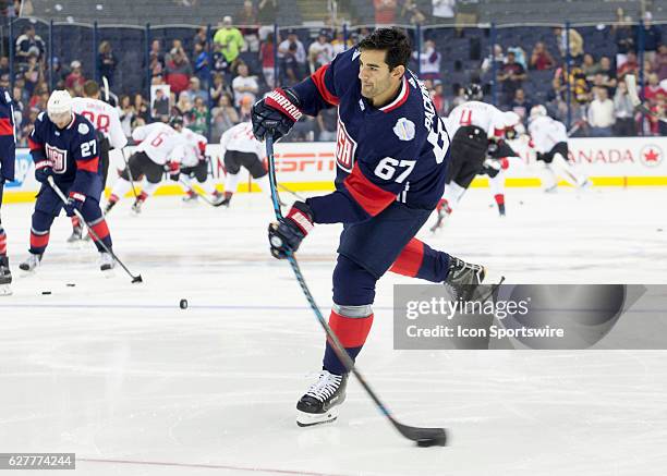 Max Pacioretty of Team USA before the World Cup of Hockey friendly between Team USA and Team Canada held at Nationwide Arena.