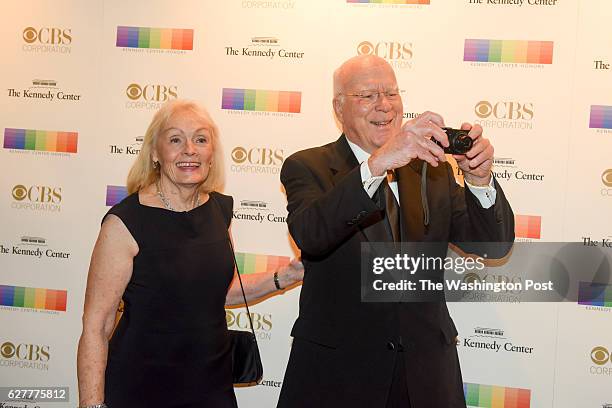 Senator Patrick Leahy, R, and his wife, Marcelle Pomerleau, walk the red carpet at the 2016 Kennedy Center Honors at the Kennedy Center on Sunday,...