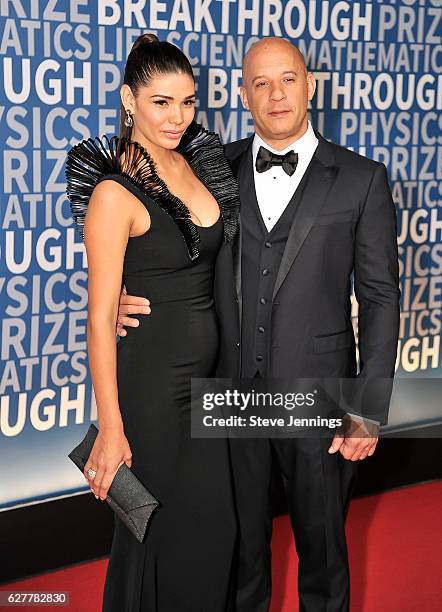 Model Paloma Jimenez and Vin Diesel attend the Red Carpet at the 5th Annual Breakthrough Prize Ceremony at NASA Ames Research Center on December 4,...