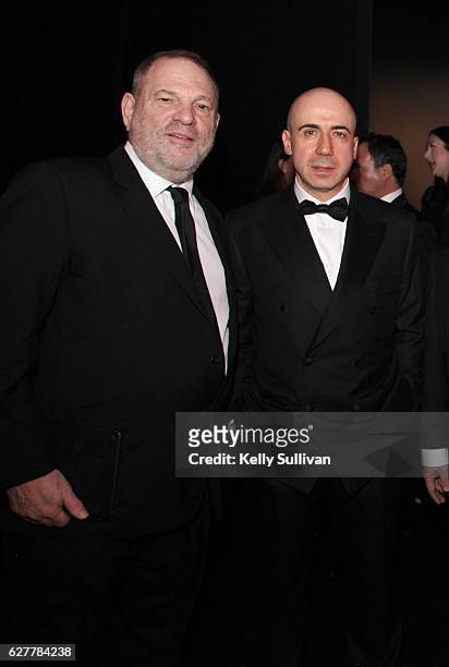 Film Producer Harvey Weinstein and Breakthrough Prize Co-Founder Yuri Milner attend the 2017 Breakthrough Prize at NASA Ames Research Center on...