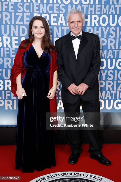 Former Laureate Michael Green and daughter Rachel Green attend the 2017 Breakthrough Prize at NASA Ames Research Center on December 4, 2016 in...