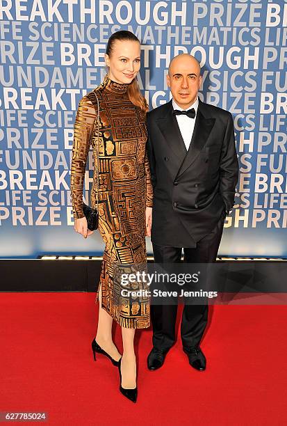 Yuri Milner of DST Global and Julia Milner attend the Red Carpet at the 5th Annual Breakthrough Prize Ceremonyat NASA Ames Research Center on...