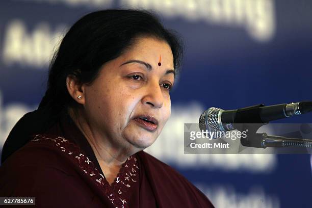 Tamil Nadu Chief minister J Jayalalithaa at the Confederation of Indian Industry National Council Meeting on July 5, 2011 in Chennai, India. AIADMK...