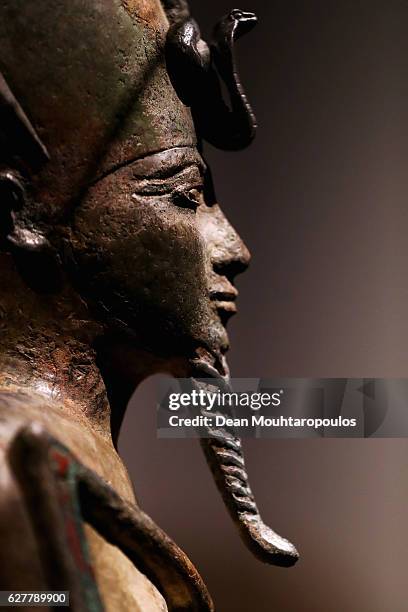 Detailed view of art or recovered pieces displayed in part in the permanent Egyptian collection and also part of the 'Queens of the Nile' Exhibition...