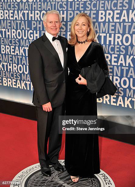 Illumina Executive Chairman Jay T. Flatley and Susan Flatley attend the Red Carpet at the 5th Annual Breakthrough Prize Ceremony at NASA Ames...