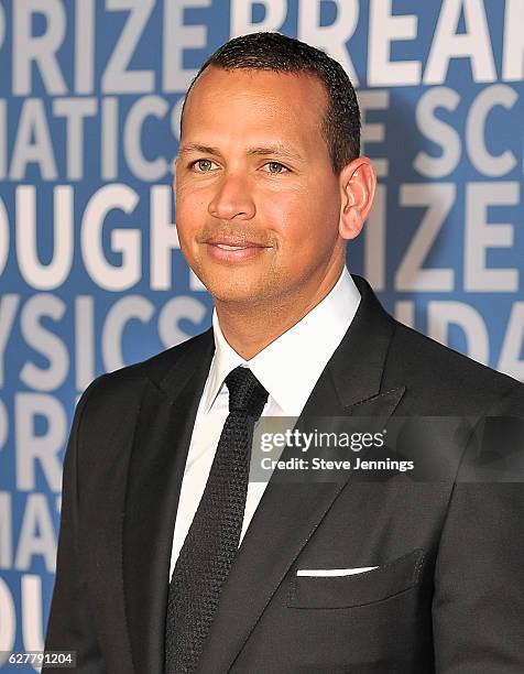 Player Alex Rodriguez attends the Red Carpet at the 5th Annual Breakthrough Prize Ceremony at NASA Ames Research Center on December 4, 2016 in...