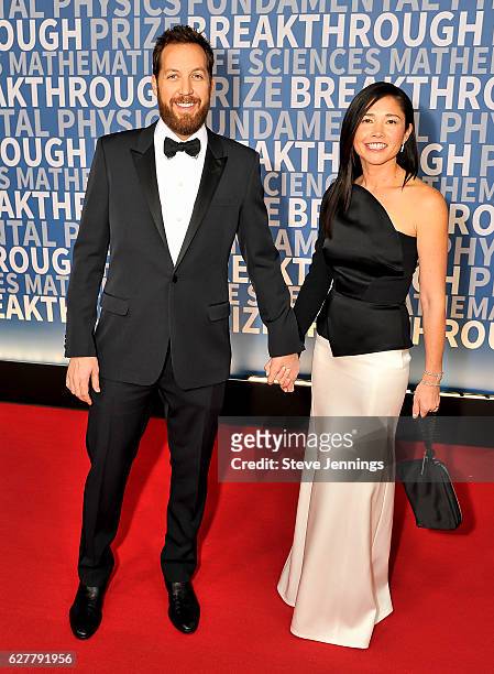 Venture Investor and entrepreneur Chris Sacca and Crystal English attend the Red Carpet at the 5th Annual Breakthrough Prize Ceremony at NASA Ames...