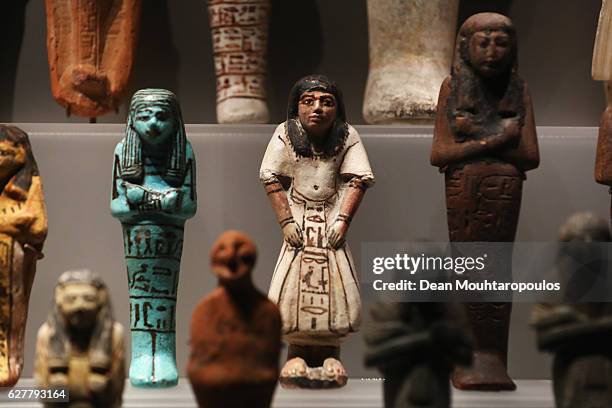 Detailed view of art or recovered pieces displayed in part in the permanent Egyptian collection and also part of the 'Queens of the Nile' Exhibition...