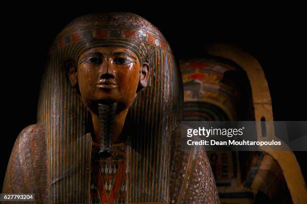 The outer coffin of Anchefenchonsoe displayed in part in the permanent Egyptian collection and also part of the 'Queens of the Nile' Exhibition held...