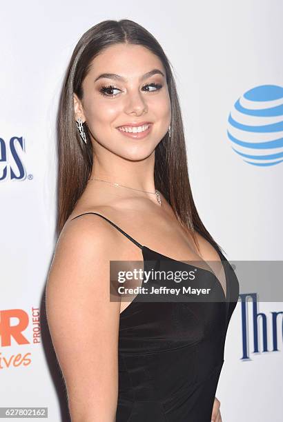 Actress Kira Kosarin attends the TrevorLIVE Los Angeles 2016 Fundraiser at the Beverly Hilton Hotel on December 04, 2016 in Beverly Hills, California.