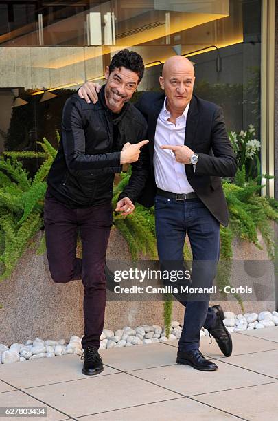 Alessandro Gassman and Claudio Bisio attend the 'Non C'e' Piu' Religione' Photocall In Rome on December 5, 2016 in Rome, Italy.