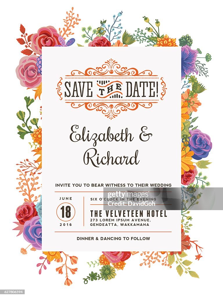 Floral Wedding Invitation Template