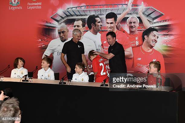 Robbie Fowler and Ian Rush during a 'Liverpool and Real Madrid Legends' Press Conference at Anfield on December 5, 2016 in Liverpool, England.