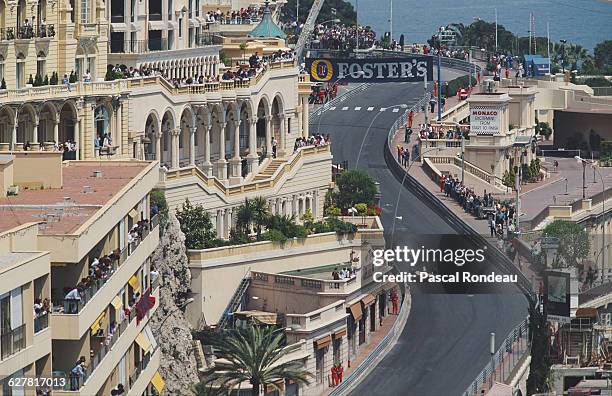 Ayrton Senna of Brazil drives the Honda Marlboro McLaren McLaren MP4/6 Honda RA121E V12 during practice for the Grand Prix of Monaco on 11 May 1991...