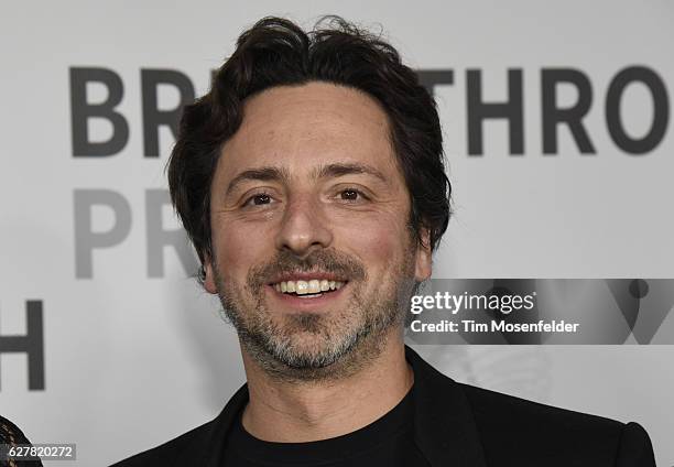 Sergey Brin attends the 5th Annual Breakthrough Prize Ceremony at NASA Ames Research Center on December 4, 2016 in Mountain View, California.