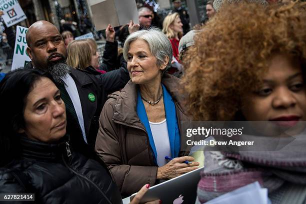 Green Party presidential candidate Jill Stein waits to speak at a news conference on Fifth Avenue across the street from Trump Tower December 5, 2016...