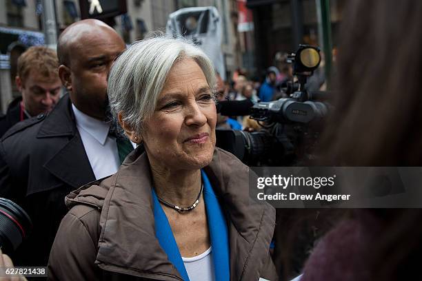 Green Party presidential candidate Jill Stein waits to speak at a news conference on Fifth Avenue across the street from Trump Tower December 5, 2016...