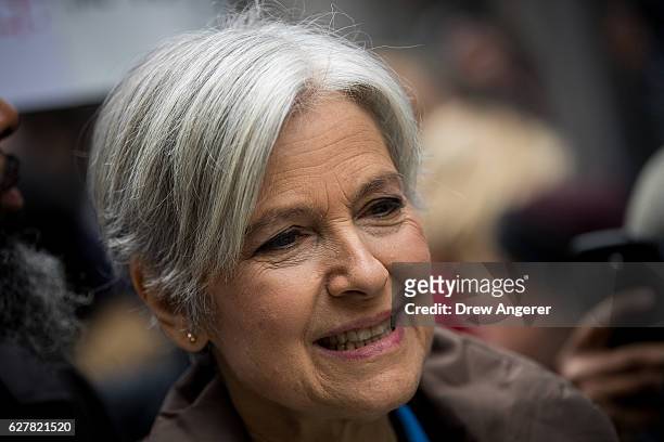 Green Party presidential candidate Jill Stein waits to speak at a news conference on Fifth Avenue across the street from Trump Tower December 5, 2016...