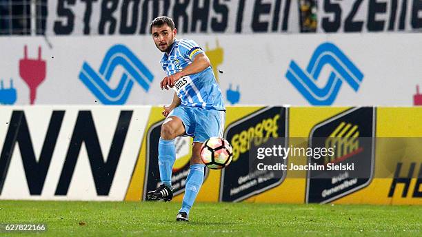 Kevin Conrad of Chemnitz during the Third League match between Preussen Muenster and Chemnitzer FC at Preussenstadion on December 2, 2016 in...