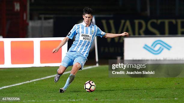 Dennis Mast of Chemnitz during the Third League match between Preussen Muenster and Chemnitzer FC at Preussenstadion on December 2, 2016 in Muenster,...