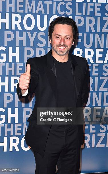 Breakthrough Prize Co-founder and Co-founder of Google, Sergey Brin attends the 2017 Breakthrough Prize at NASA Ames Research Center on December 4,...