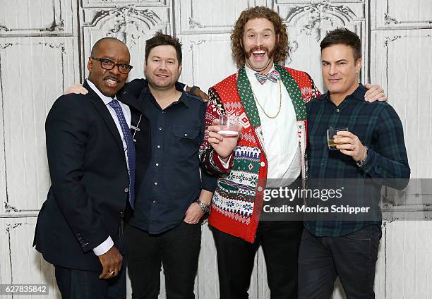 Actor Courtney B. Vance, director Josh Gordon, actor T. J. Miller and director Will Speck attend Build Presents T.J. Miller, Courtney B. Vance And...