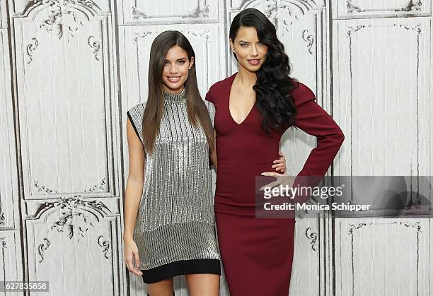 Models Sara Sampaio and Adriana Lima attend Build Presents Victoria's Secret Angels Sara Sampaio and Adriana Lima at AOL HQ on December 5, 2016 in...