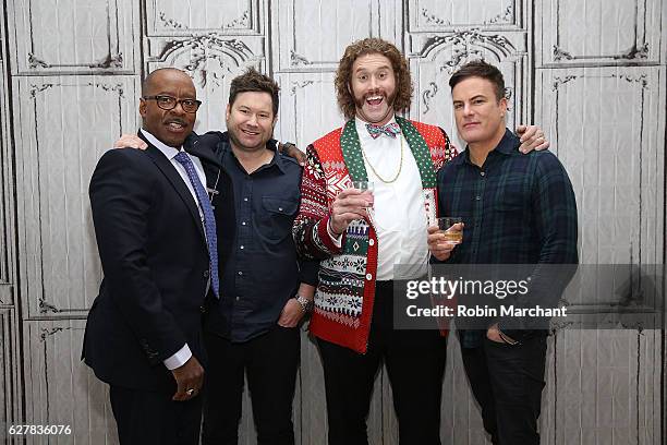 Courtney B. Vance, Josh Gordon, T.J. Miller and Will Speck attends Build Presents "Office Christmas Party" at AOL HQ on December 5, 2016 in New York...