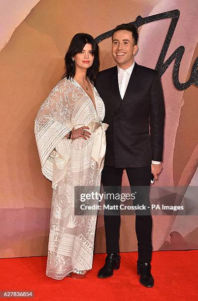 Pixie Geldof and Nick Grimshaw attending The Fashion Awards 2016 at the Royal Albert Hall, London.