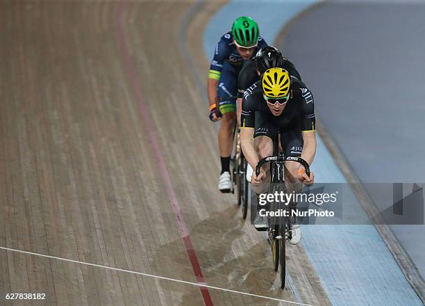 Ed Clancy of JLT Condor Scratch Race during Revolution Cycling Men's Elite Championship Champions League Event at the Velodrome, Lee Valley Velopark,...